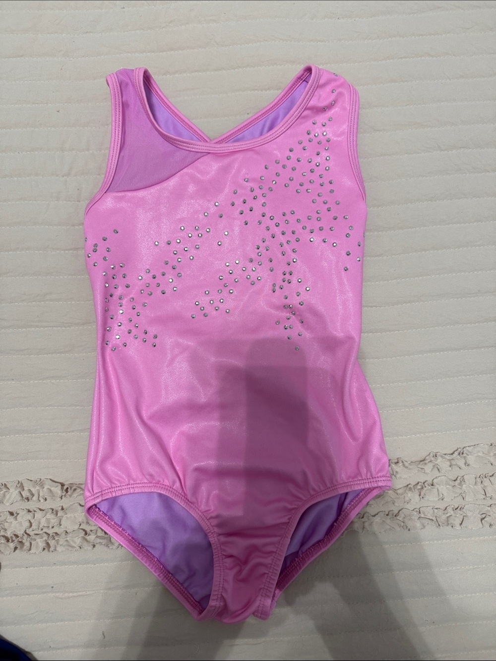 Cat & Jack Pink Sleeveless Sparkle Gymnastics One-Piece